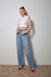 Yüksek Bel Wide Leg Jean