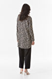 Fullamodest Leopar Desenli Büyük Beden Palazzo Takım