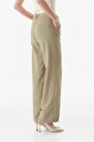 Yüksek Bel Palazzo Keten Pantolon