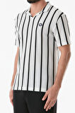 Çizgili Nakışlı Polo Yaka Tişört