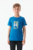 Önü Ve Arkası Baskılı Bisiklet Yaka Erkek Çocuk Tişört