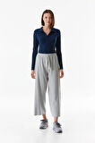 Basic Fitilli Beli Lastikli Pantolon