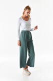 Basic Fitilli Beli Lastikli Pantolon