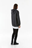 3 İplik Basic Kapüşonlu Oversize Sweatshirt