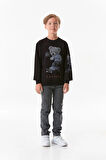 Ayıcık Baskılı Erkek Çocuk Sweatshirt