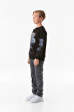 Ayıcık Baskılı Erkek Çocuk Sweatshirt