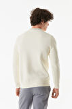 3 İplik Yazı Baskılı Dik Yaka Sweatshirt