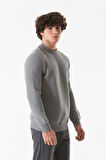 3 İplik Yazı Baskılı Bisiklet Yaka Sweatshirt