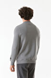 3 İplik Yazı Baskılı Bisiklet Yaka Sweatshirt