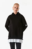 3 İplik Basic Kapüşonlu Oversize Sweatshirt