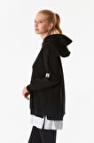 3 İplik Basic Kapüşonlu Oversize Sweatshirt