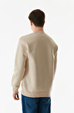 3 İplik Yazı Nakışlı Dik Yaka Sweatshirt