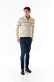 Fermuarlı Straight Jean Pantolon