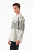 Baskılı Bisiklet Yaka Sweatshirt