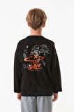 Önü Ve Arkası Baskılı Erkek Çocuk Sweatshirt