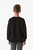 Kaplan Baskılı Bisiklet Yaka Erkek Çocuk Sweatshirt