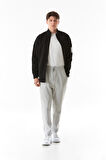 Basic Çift Cepli Fermuarlı Dik Yaka Sweatshirt