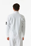Basic Çift Cepli Fermuarlı Dik Yaka Sweatshirt