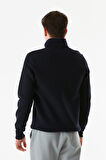 Ny Nakışlı Yarım Fermuarlı Dik Yaka Sweatshirt