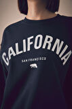 3 İplik California Baskılı Bisiklet Yaka Sweatshirt