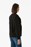 3 İplik Baskılı Bisiklet Yaka Sweatshirt
