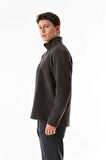Yarım Fermuarlı Dik Yaka Polar Sweatshirt