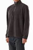 Yarım Fermuarlı Dik Yaka Polar Sweatshirt