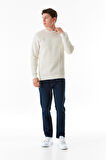 3 iplik Basic Bisiklet Yaka Sweatshirt
