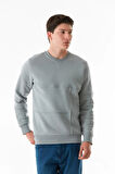 3 iplik Basic Bisiklet Yaka Sweatshirt