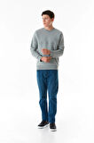 3 iplik Basic Bisiklet Yaka Sweatshirt