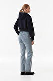 3 İplik Basic Kapüşonlu Crop Sweatshirt Hoodie