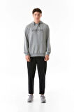 Baskılı Kapüşonlu Kanguru Cepli Sweatshirt