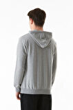 Baskılı Kapüşonlu Kanguru Cepli Sweatshirt