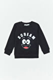 Scream Yazı Baskılı Erkek Çocuk Sweatshirt