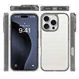 Buff iPhone 16 Pro Air Hybrid Şeffaf Kılıf Smoke Black