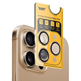 Buff iPhone 16 Pro Max / iPhone 16 Pro Titanyum Lens Koruyucu Gold Brown