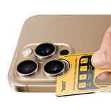 Buff iPhone 16 Pro Max / iPhone 16 Pro Titanyum Lens Koruyucu Gold Brown