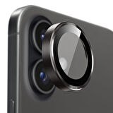 Buff iPhone 16 / iPhone 16 Plus Metal Kamera Lens Koruyucu Black