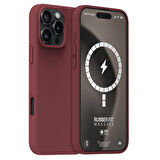 Buff iPhone 16 Pro Max Magsafe Rubber Fit Silikon Kılıf Plum