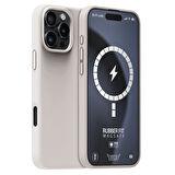 Buff iPhone 16 Pro Magsafe Rubber Fit Silikon Kılıf Stone Gray