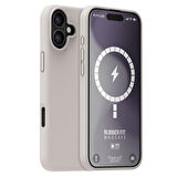 Buff iPhone 16 Plus Magsafe Rubber Fit Silikon Kılıf Stone Gray