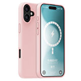 Buff iPhone 16 Magsafe Rubber Fit Silikon Kılıf Light Pink