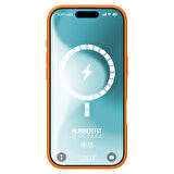 Buff iPhone 16 Magsafe Rubber Fit Silikon Kılıf Orange Sorbet