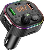 Cosmostech Car T86M Araç Fm Transmitter 5.0 Bluetooth Araç Kiti Hızlı 20W Şarj Qc3.0 Çift USB Mp3 Sd Kart Çakmaklık Girişli Oto Müzik Çalar