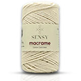 Sensy Koton Pamuk Makrome İpi 2mm Cotton Zincir Makrome Çanta İpi Supla İpi Koton İp Ekru