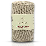 Sensy Koton Pamuk Makrome İpi 2mm Cotton Zincir Makrome Çanta İpi Supla İpi Koton İp Sütlü Kahve