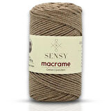Sensy Koton Pamuk Makrome İpi 2mm Cotton Zincir Makrome Çanta İpi Supla İpi Koton İp Vizon