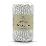 Tek Büküm Taranan Makrome Ipi Makrame 3mm Taranabilir Pamuk Makrome İpi Beyaz