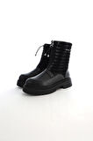 Kadın Pc-54153 Önü Fermuarlı Kapitoneli Bot - Siyah | 40