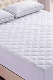 Kapitone Fitted Dışı Pamuk Içi Yün Dolgu Tek Kişilik Alez Yatak Koruyucu 180x200
